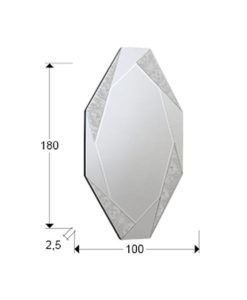 Espejo LAVERNA plata grande 180 cm x 100 cm medidas