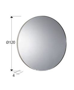 Espejo Ø120 cm plata ORIO redondo medidas