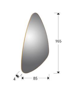 Espejo ORIO triangular oro 168 cm x 81 cm medidas