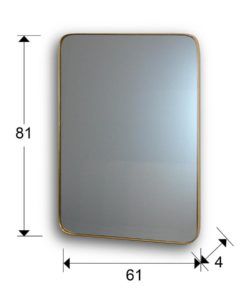 Espejo oro rectangular 61 cm x 81 cm ORIO medidas