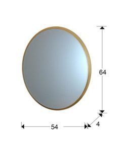 Espejo oval 54 cm x 64 cm oro ARIES medidas