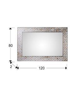 Espejo plata CHIARA 80 cm x 120 cm medidas
