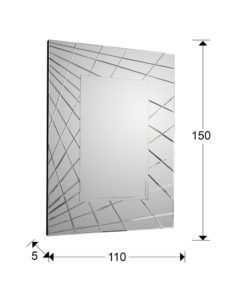 Espejo rectangular 150 cm x 110 cm FUSION medidas