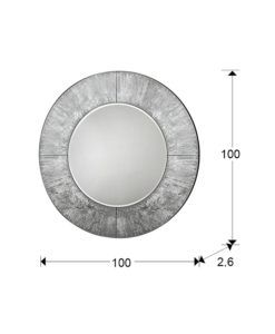 Espejo redondo AURORA plata Ø100 cm medidas