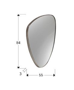 Espejo triangular ORIO plata 84 cm x 55 cm medidas