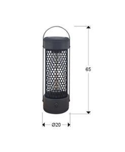 Estufa farol HEAT BLACK 1200W IP55 medidas