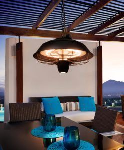 Estufa suspensión HEAT VINTAGE negra Ø42 1500W ambiente