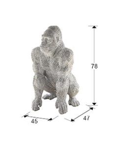 Figura GORILA grande plata medidas