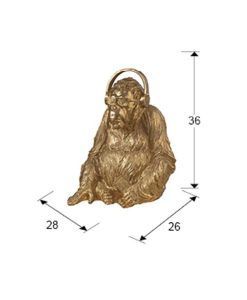 Figura mediana ORANGUTAN MUSIC oro medidas