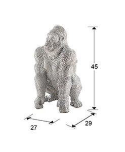 Figura pequeña GORILA plata medidas