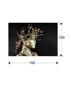 Fotografía impresa MUJER DORADA 150 cm x 100 cm medidas