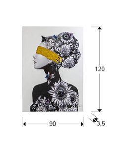 Pintura acrílica 90 cm x 120 cm PERFIL II medidas