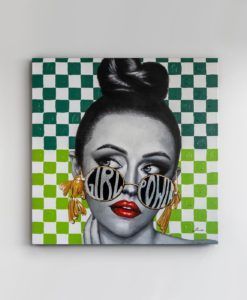 Pintura acrílica GIRL POWER 100 cm x 100 cm