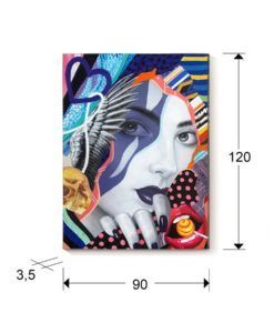 Pintura acrílica POP ART 90 cm x 120 cm medidas