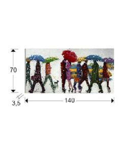 Pintura acrílica UMBRELLAS 140 cm x 70 cm medidas