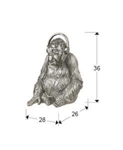 Figura mediana ORANGUTAN MUSIC plata medidas