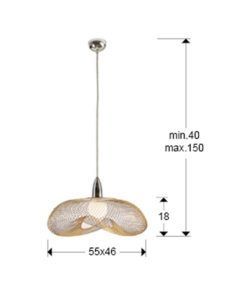 Lámpara 1 luz FORMA cromo y oro medidas