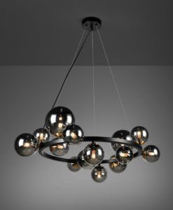 Lámpara 14 luces ASTROS negro detalles 3