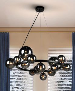 Lámpara 14 luces ASTROS negro detalles 2