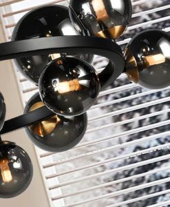Lámpara 14 luces ASTROS negro detalles