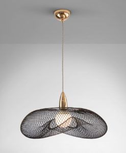 Lámpara colgante 1 luz FORMA oro y negro
