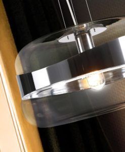 Lámpara colgante 1 luz PANGEA cromo detalles