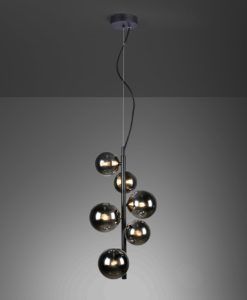 Lámpara techo 6 luces ASTROS negro detalles