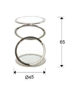 Mesa auxiliar AROS acero Ø45 cm medidas