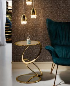 Mesa auxiliar AROS oro Ø45 cm ambiente