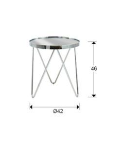 Mesa auxiliar TERNA acero Ø40 cm medidas