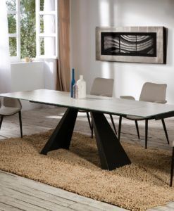Mesa comedor ALAI extensible 160/240 cm blanca ambiente