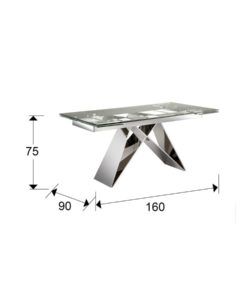Mesa comedor extensible 160/220 cm MIKA medidas