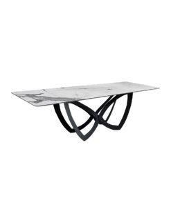 Mesa comedor FORMAS blanco y negra 180 cm ancho