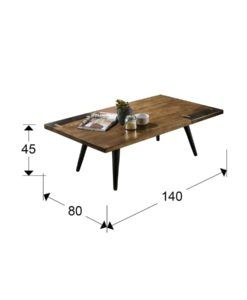 Mesa de centro DRESDE 140 cm de ancho medidas