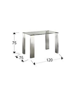 Mesa de comedor 120 cm x 75 cm MALIBU medidas