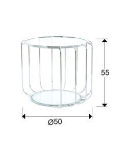 Mesita auxiliar HADAS acero Ø50 cm medidas