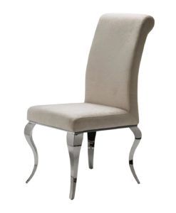 Silla BARROQUE acero y beige