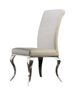 Silla BARROQUE acero y blanco