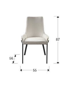 Silla DIANE blanco medidas