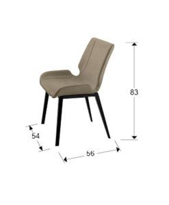 Silla KIARA negro y beige medidas