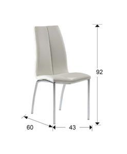 Silla MALIBU blanco medidas