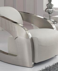 Sillón AMANDA acero y blanco 2
