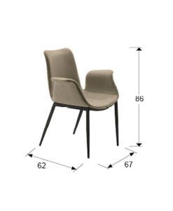 Sillón beige SOWA medidas