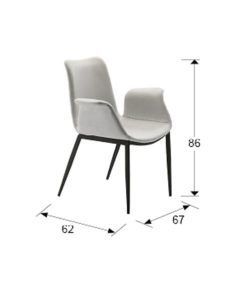 Sillón SOWA blanco medidas