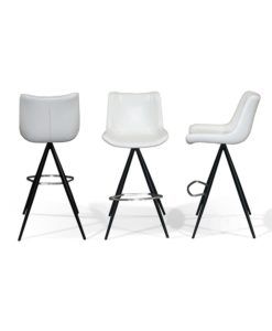 Taburete alto SAMOA blanco detalles
