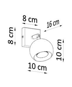 Aplique blanco orientable OCULARE medidas