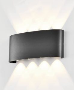 Aplique exterior gris oscuro LED 8W luz cálida ARCS