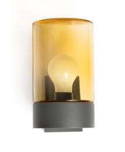 Aplique gris oscuro y cristal ámbar KILA detalle