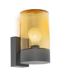 Aplique gris oscuro y cristal ámbar KILA
