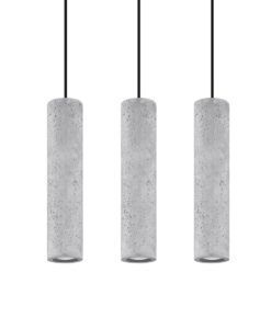Lampara 3 luces cemento LUVO